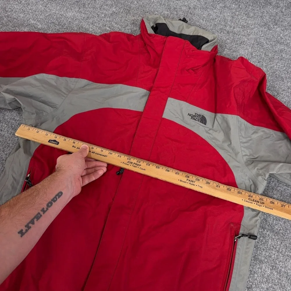 Vintage The North Face Hyvent Rain Jacket Men Large Red Gray Waterproof Shell